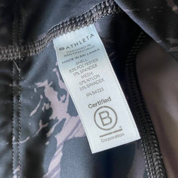 Athleta Velocity Stash Pocket Black Marble 7/8 Pant Leggings Size M EUC - Picture 6 of 9